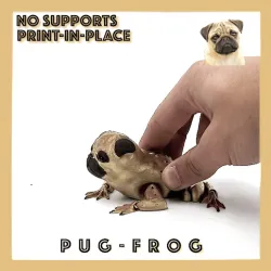 Pug Flexi Toad Frog articulated print-in-place no supports dog