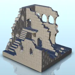 Ruin of old citadel with columns and stair (10) - Alkemy Lord of the Rings War of the Rose Warcrow Saga