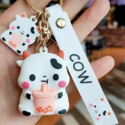 Vaquita drinking juice (Key Ring)