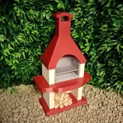 1/18 BBQ FIREPLACE (EASY PRINT) - Outdoor / Garden bbq fireplace 1/18 scale diorama