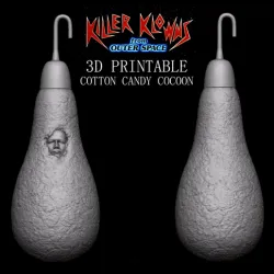 3D PRINTABLE COTTON CANDY COCOON - EXPOSED FACE AND CLOSED - KILLER KLOWNS FROM OUTER SPACE