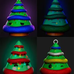 4 models of mini Christmas trees to decorate