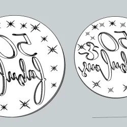 50 & fabulous cookie stamp embossed birthday circle party girl woman