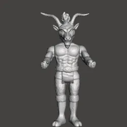 ACTION FIGURE BONECO SLAYER KENNER STYLE 3.75 POSABLE ACTION FIGURE ARTICULATED .STL .OBJ SATAN 666 BERCEBU GOAT