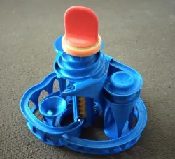 Big button for easy spin to the cyclone: triple lift triple track marble machine
