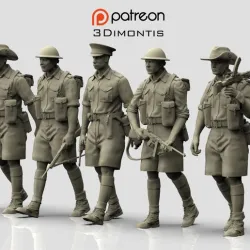 British Australia soldiers ww2 3D print model