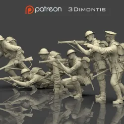 British soldiers ww1 3D print model