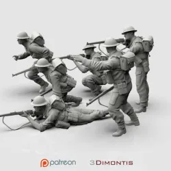 British soldiers ww2 3D print model