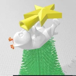 Cat playing in Christmas tree