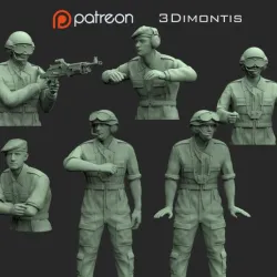 Challenger 2 British tank crew 3D print model