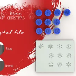 Christmas Snowflake Stamps Polymer Clay Stamps | Digital STL File | 2 Sizes | 10 Designs