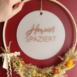 Door wreath walked in