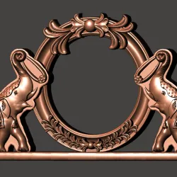 Elephant Frame 3d printable engraved pattern artcam relief design