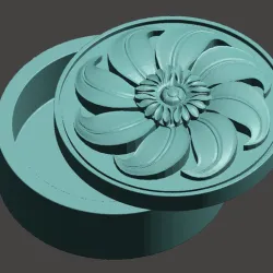 Flower trinket pot box for jewelry beads spice relief artcam design