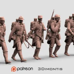 French soldier ww1 3D print model