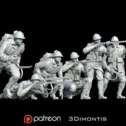 French soldier ww1 3D print model
