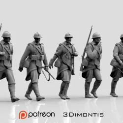 French soldier ww2 3D print model