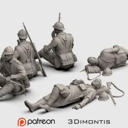 French soldier ww2 3D print model