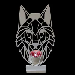 Geometric wolf head tea light shader