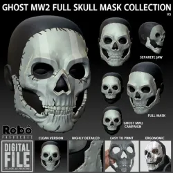 Ghost Simon Riley MW22 Full Skull Mask Collection - Call of Duty - Modern Warfare 2 - 3 - WARZONE - WARZONE - STL MODEL 3D PRINT FILE