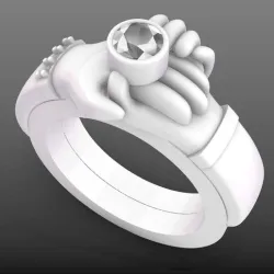Hand in Hand Ring New Type Of Engagement Ring 3D print model