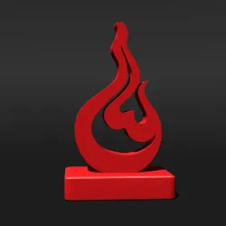 Heart and Flame Abstract Sculpture, 'Lover's Passion', Flame Heart statue,   Love gift, engagement gift, marriage, proposal, Valentine's Day gift