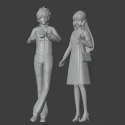 Hikaru Trainer and Minmay Red Dress