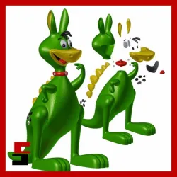 Hoppy the Marvel Bunny with separated pieces cut split