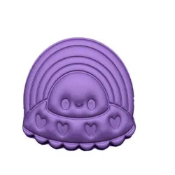 Kawaii Rainbow UFO  STL FILE FOR 3D PRINTING - LASER CNC ROUTER - 3D PRINTABLE MODEL STL MODEL STL DOWNLOAD BATH BOMB/SOAP