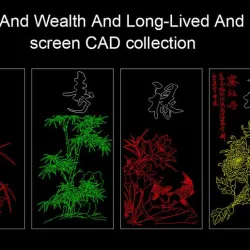 Luck And Wealth And Long-Lived And Happy screen CAD collection