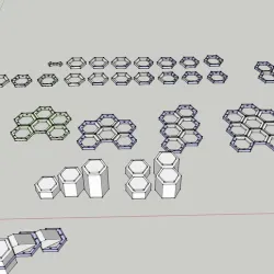 MagHex Linked tiles and risers generic, for Gloomhaven JotL and others