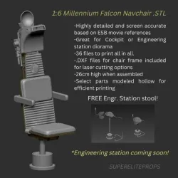 Millennium Falcon NAV Chair for Cockpit Main hold Sixth Scale 3D model