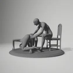 old man and young woman