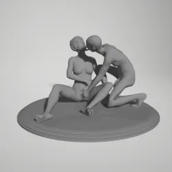 old man and young woman