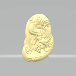 Oval dragon Pendant 3D print model