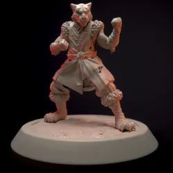 Panther-headed monk miniature