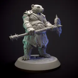 Polar bear-headed berserk miniature