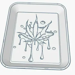 Pot leaf splat tray