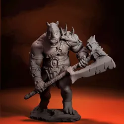 RAINO WITH AXE -The Rhino warrior