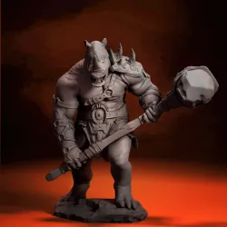 RAINO WITH MACE -The Rhino warrior