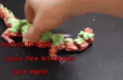 Realistic Horned Dragon Articulating FDM/SLA
