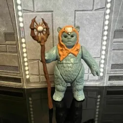 STAR WARS VINTAGE EWOK, MACAWOK SHAMAN ACTION FIGURE. CUSTOM KENNER, HASBRO, 3.75", 1/18, 5POA