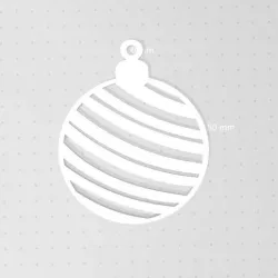 Striped Ornament STL, Christmas Tree Decor, Pendant, Flat Charms