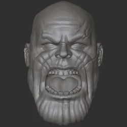 Thanos head screaming for action figure
