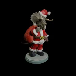 Triceratops Santa Claus - pre supported dinosaur humanoid