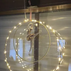 Window hook with battery compartment for LEDs