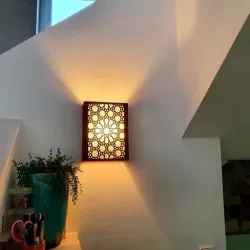 Wooden Lamp with Arabic Pattern for CNC mill