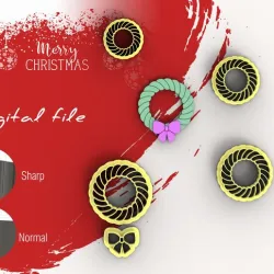 Wreath 4 Christmas Polymer Clay Cutters | Digital STL File | 4 Sizes | 2 Cutter Versions