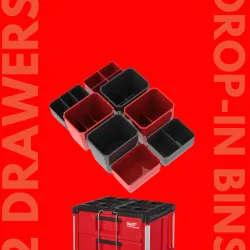 2-DRAWER 1-2-3-4 SLOT DROP-IN COMPARTMENT BINS FOR MILWAUKEE PACKOUT