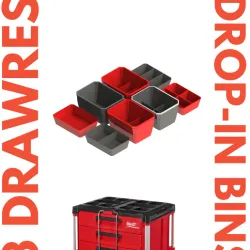 3-DRAWER 1-2-3-4 SLOT DROP-IN COMPARTMENT BINS FOR MILWAUKEE PACKOUT